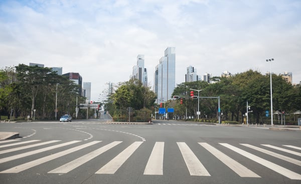 Few cars on streets in China due to Coronavirus