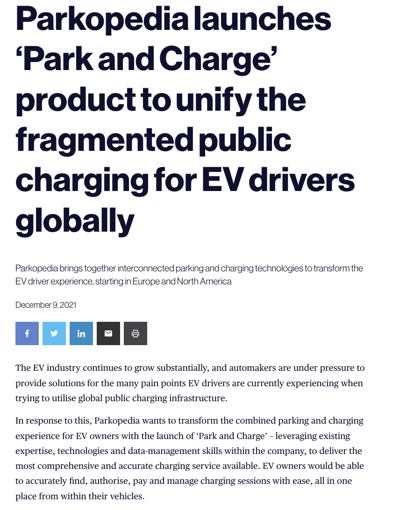 Automotive World - Park and Charge Coverage